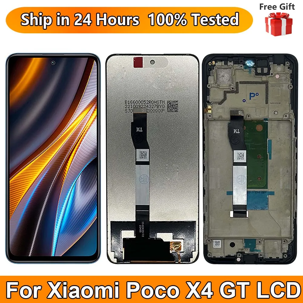 

6.6“New For Xiaomi Poco X4 GT LCD Display Touch Screen Sensor Digiziter Assembly Replace For Xiaomi Poco X4 GT With Frame