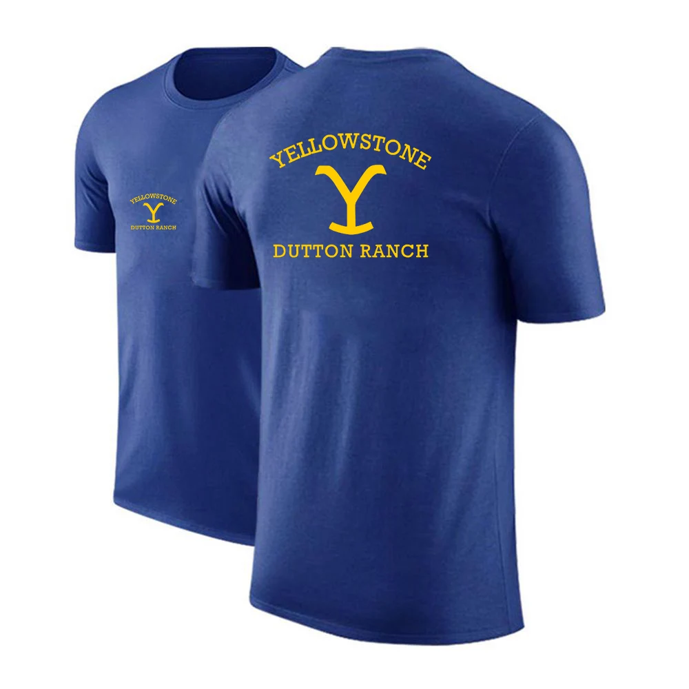 Yellowstone Dutton Ranch 2024 Men's Brand Cotton High Quality Printing Ordinary Short Sleeve T-Shirt Solid Color Casual Tops