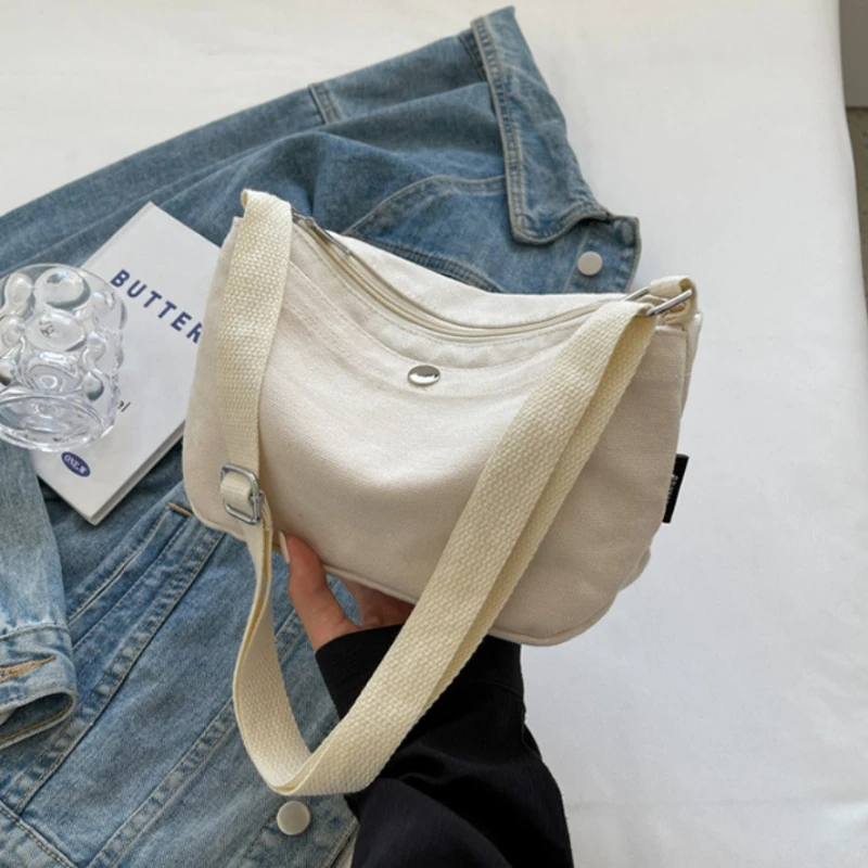 

Simple Design Women's Messenger Bag Fashion Ladies Nylon Hobos Small Shoulder Bags Vintage Female Girls Purse Cloth Handbags