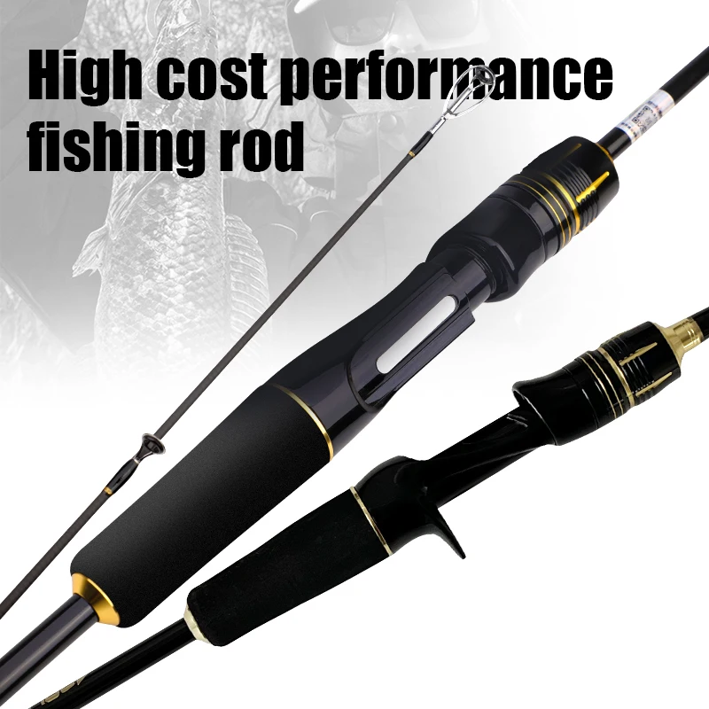 ROLLFISH Spinning Casting Fishing Rod Freshwater Saltwater Carbon Fiber Lure Fishing Rod Bass Fishing 2 Sections 1.68-2.7m M