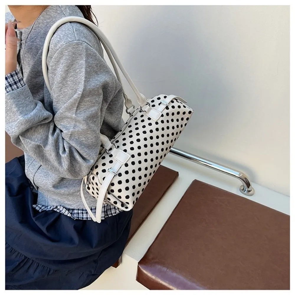 

High-end Large Capacity Polka Dot Handbag Zipper Design Polka Dot Armpit Bag Women's Bag Women