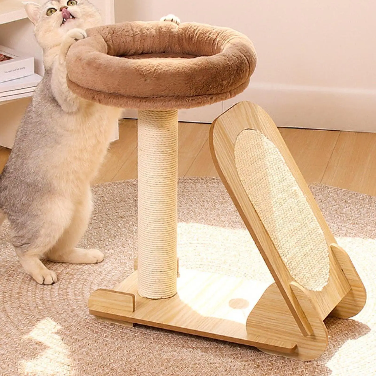 

Cat Tree Condo Protecting Furniture Cat Climbing Frame Interactive Toy Indoor Cats Tower Scratch Post for Kittens Cats Lounging