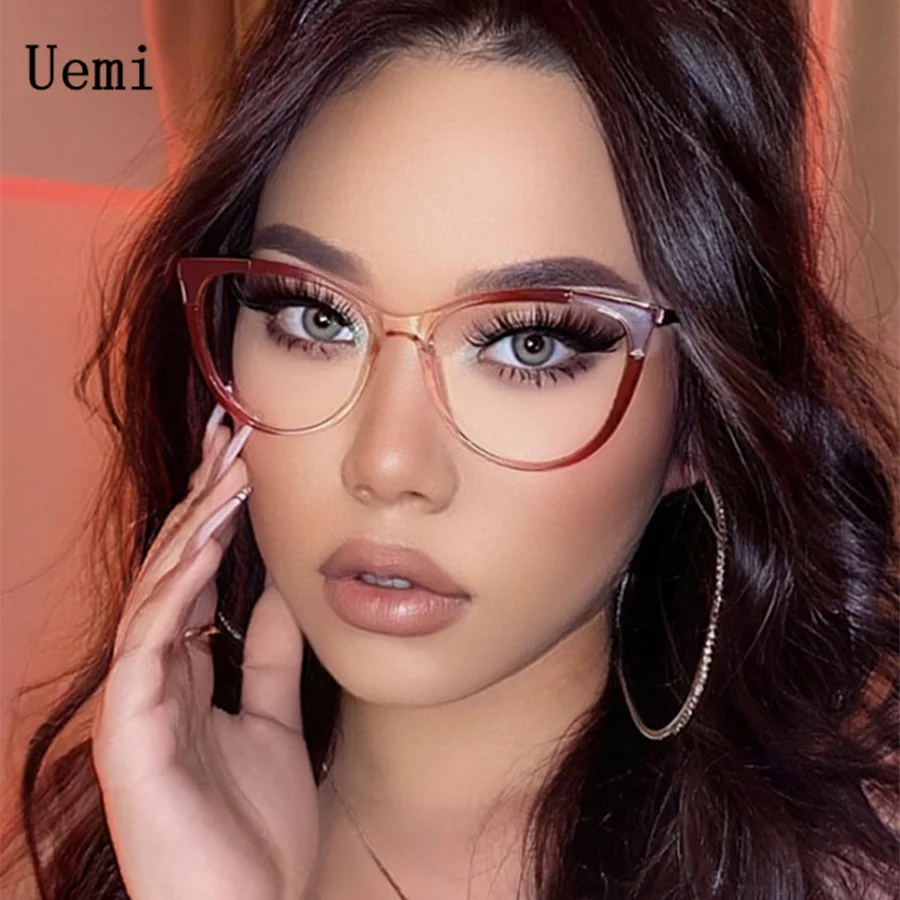 2025 New Retro Fashion Anti Blue Light Cat Eye Glasses Frame For Women TR90 High Quality Clear Lens Reading Trending Eyeglassses