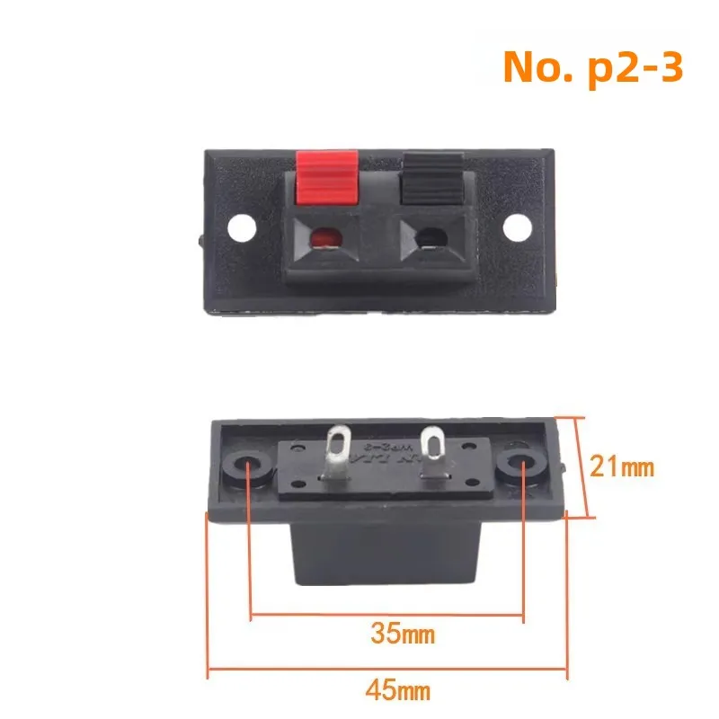VYOPBC 4PCS Luidsprekerterminalclip 2 Posities Rood Zwart Veer Push Draadclip Audio Junction Box Connector