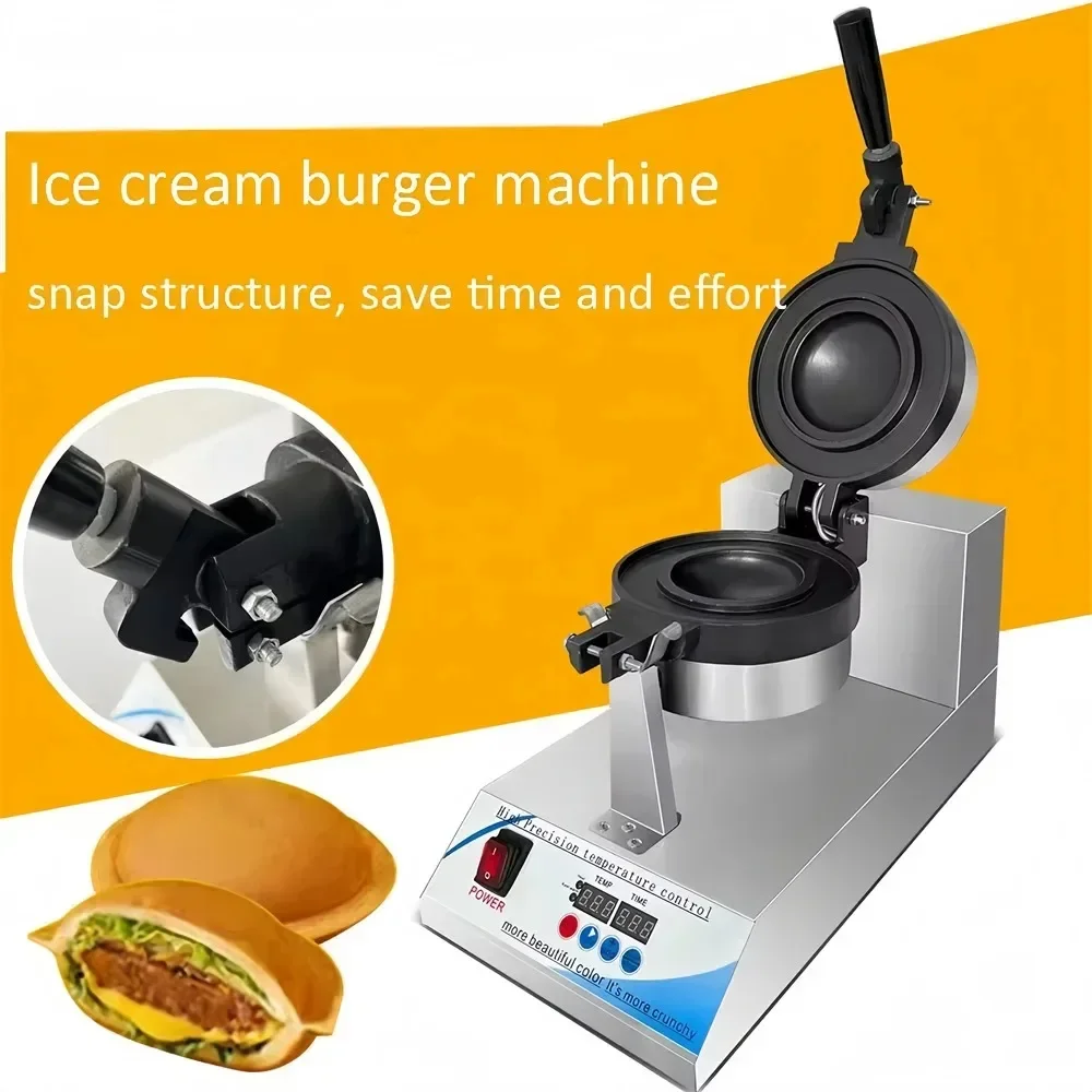 

Electric I Cream Waffle Machine UFO Burger Maker 1200W Hamburg Gelato Panini Press Machine Sandwich Press Maker