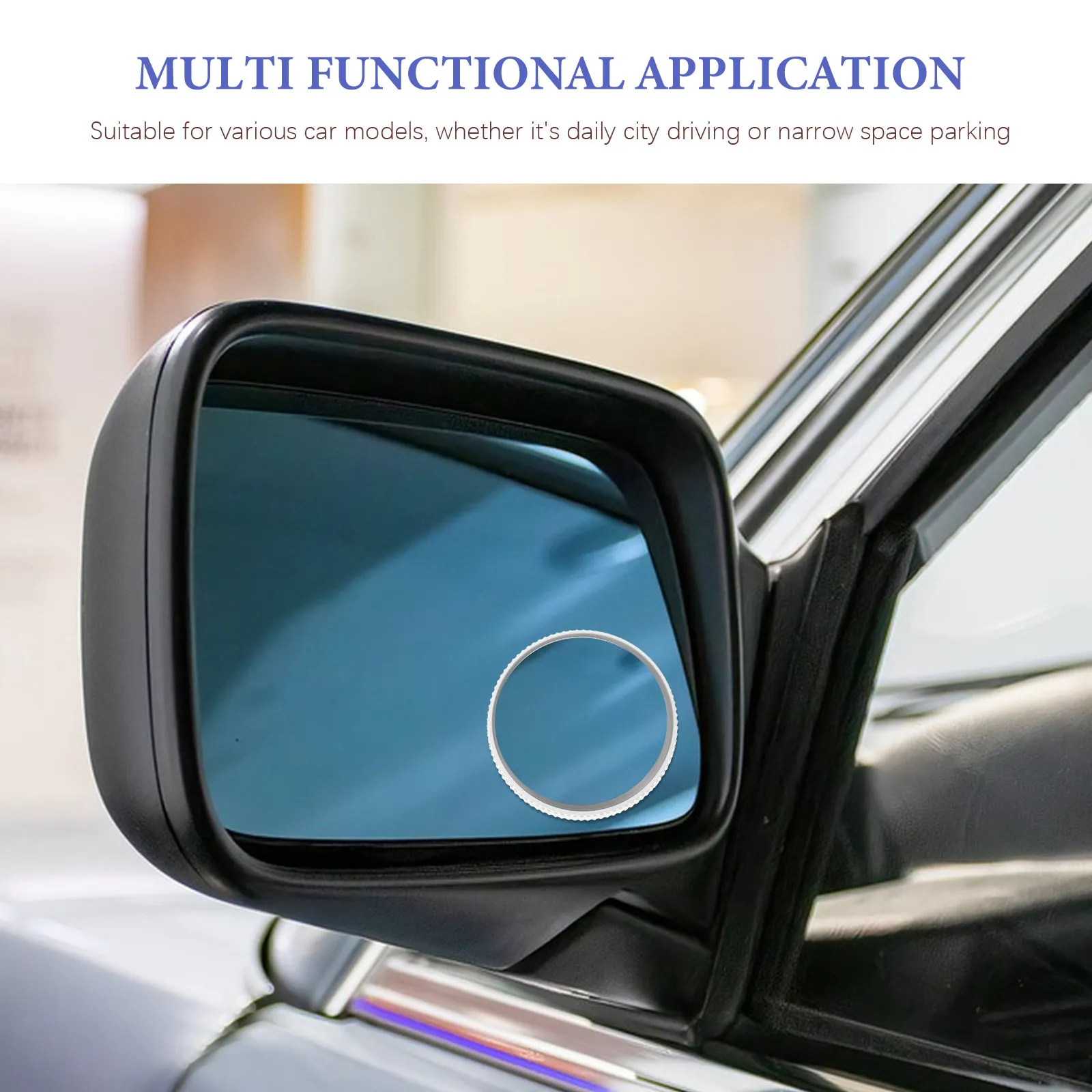 1Pair Adjustable Reversing Mirror Suction Cup Mount Wide Angle Convex Rearview Auxiliary Mirror for Blind Spot Elimination