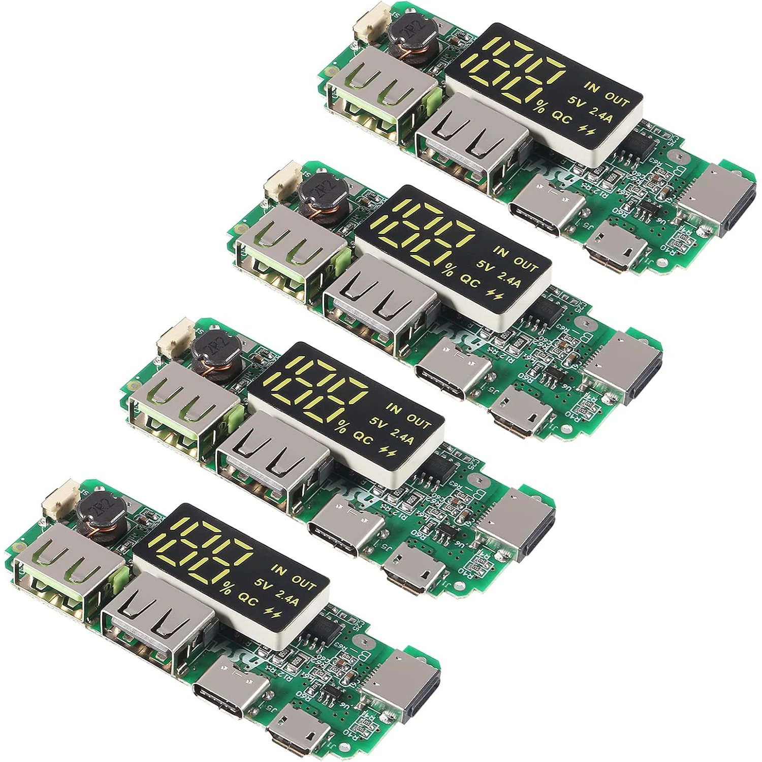 4 stücke 18650 Lade Board Dual USB 5V 2,4 A Mobile Power Bank Modul 18650 Lithium-Batterie Ladegerät Bord überladung schutz