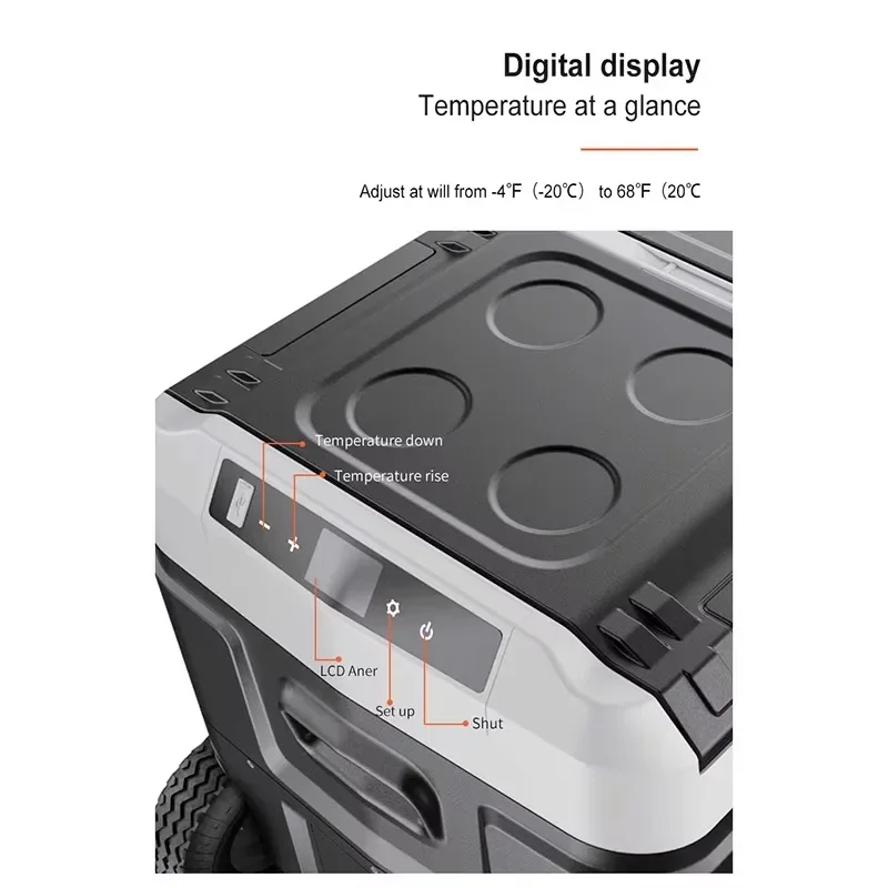 ثلاجة سيارة تعمل بالطاقة الشمسية 50 لترًا و12 فولت، ثلاجة بفريزر سيارة محمولة سعة 60 لترًا #4