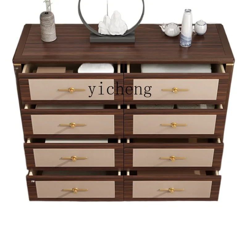 

YY New Chinese Style Solid Wood Frame Large Capacity Jewelry Clothes Storage Cabinet against the Wall Chest of Drawer