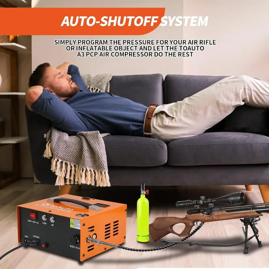 ضاغط هواء PCP مطور مع زر واحد للبدء ووظيفة التوقف التلقائي تصميم محمول لارتفاع 4500 رطل لكل بوصة مربعة 30 ميجا باسكال #5