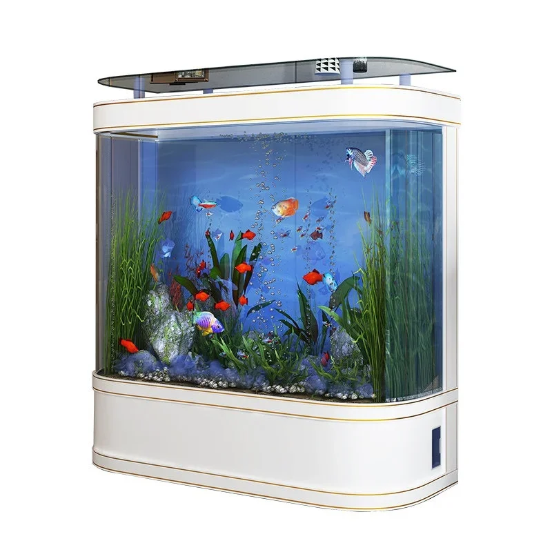 a2026 New Model Light Luxury Minimalist Aquarium Living Room Home Use Floor-standing Medium-Large Glass Ecological Aquarium