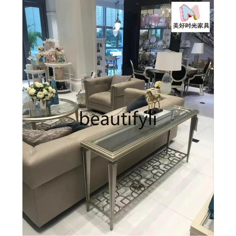 

American Style Decorative Table Sofa Back Table Metal Entryway Light Luxury Wall Side Table Entryway Console