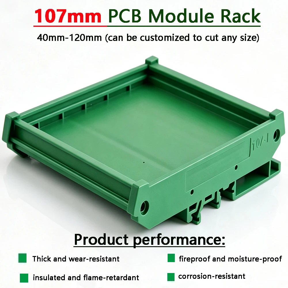 Width 107 electrical circuit board PCB relay module rack card slot guide rail installation bracket PLC industrial control shell
