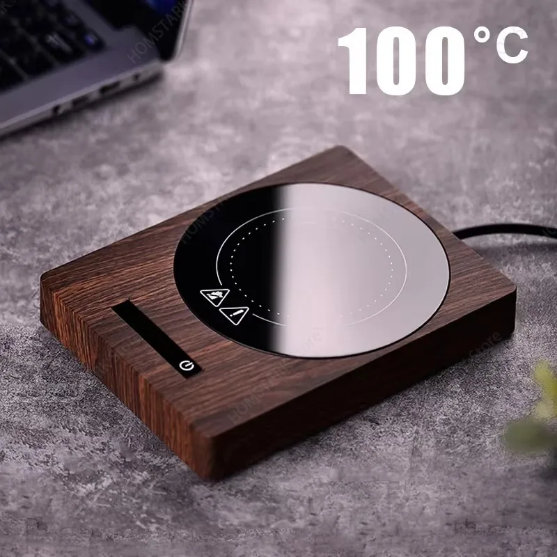 100°C Automatic Mug Warmer Coaster, 5‑Level Temperature Control Heating Pad for Coffee Milk Tea Cup