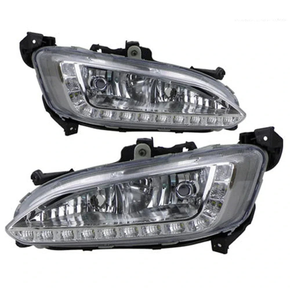 For Hyundai Santa Fe IX45 2013-2015 12V LED Daytime Running Light Waterproof Fog Lamp DRL Car Headlight Assembly