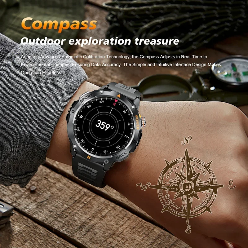 Xiaomi Mijia Smartwatch Kompas Outdoor Sport Bluetooth Oproephorloge Hartslagmeter Stemassistent Waterdichte horloges voor heren