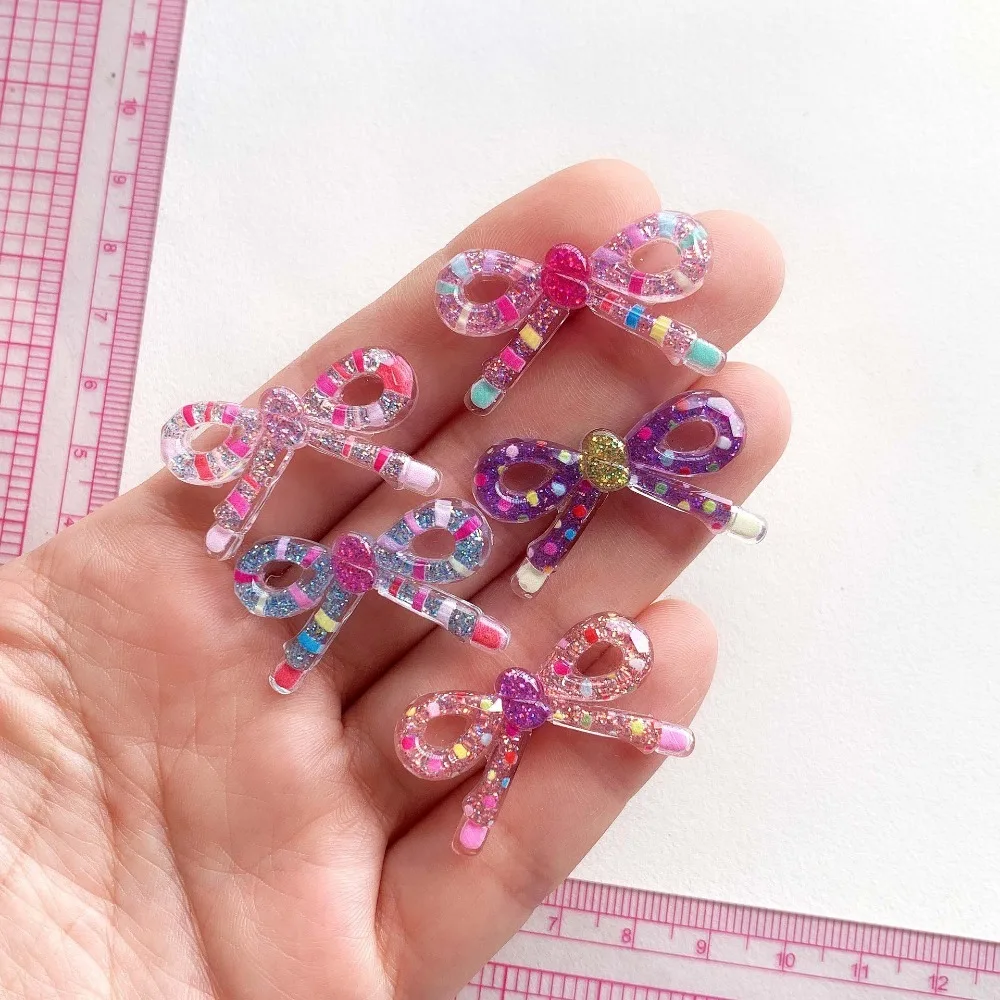 10pcs Cute Cartoon Kawaii Butterfly Bow Flat Back Resin DIY Scrapbooking Cabochons Decoration Accessories