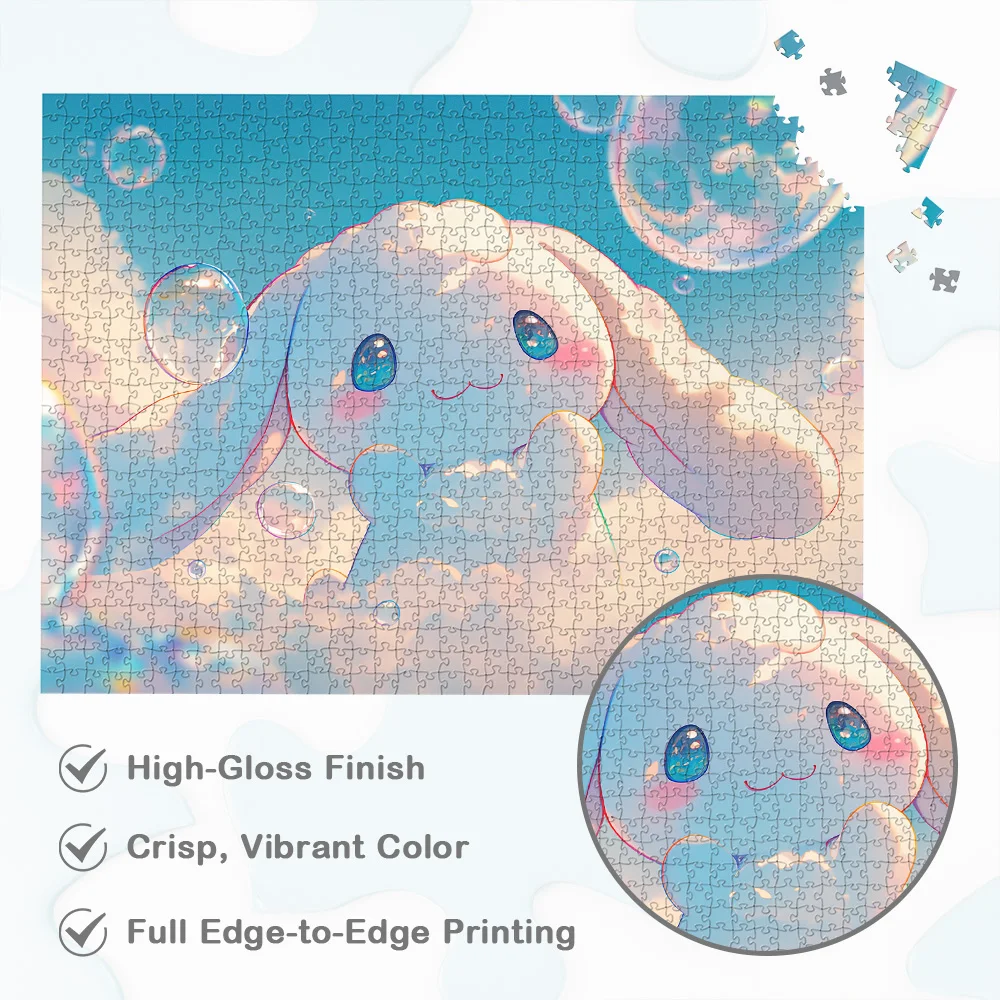 Puzzle Cinnamoroll Sanrio Kawaii Kreskówka Anime Gry Planszowe Śliczne Japońskie Ilustracje Duże Puzzle Zabawki Prezent