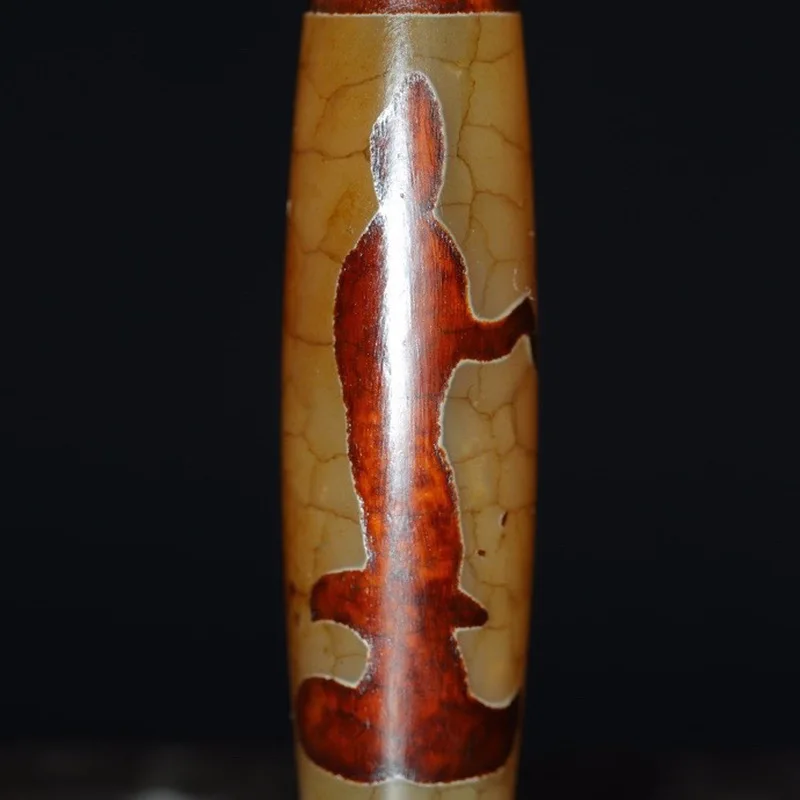 Tibetan Guanyin Bodhisattva Dzi Bead Natural Agate Necklace Buddha Bead Pendant Accessory15*58mm