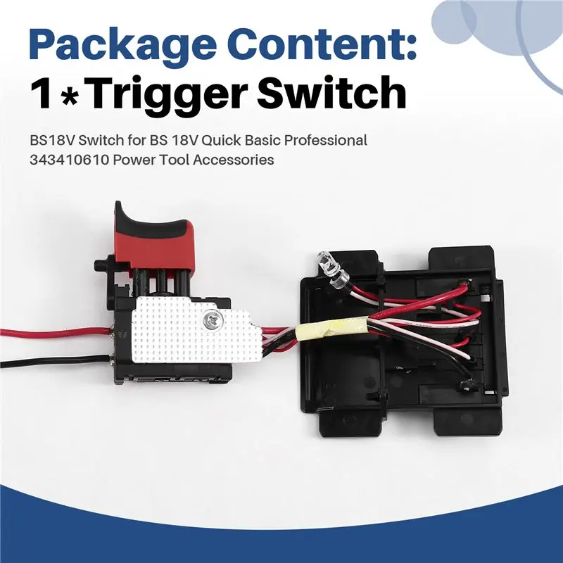 ABMS-Replacement Option BS18V Trigger Switch For Various For Metabo Drills And Accessories Model 343410610