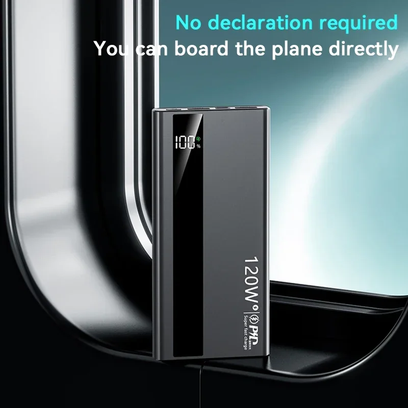 Lenovo 120W 50000mAh Power Bank High Capacity Super Fast Charge Portable External Battery PowerBank For iphone Samsung New - view 6