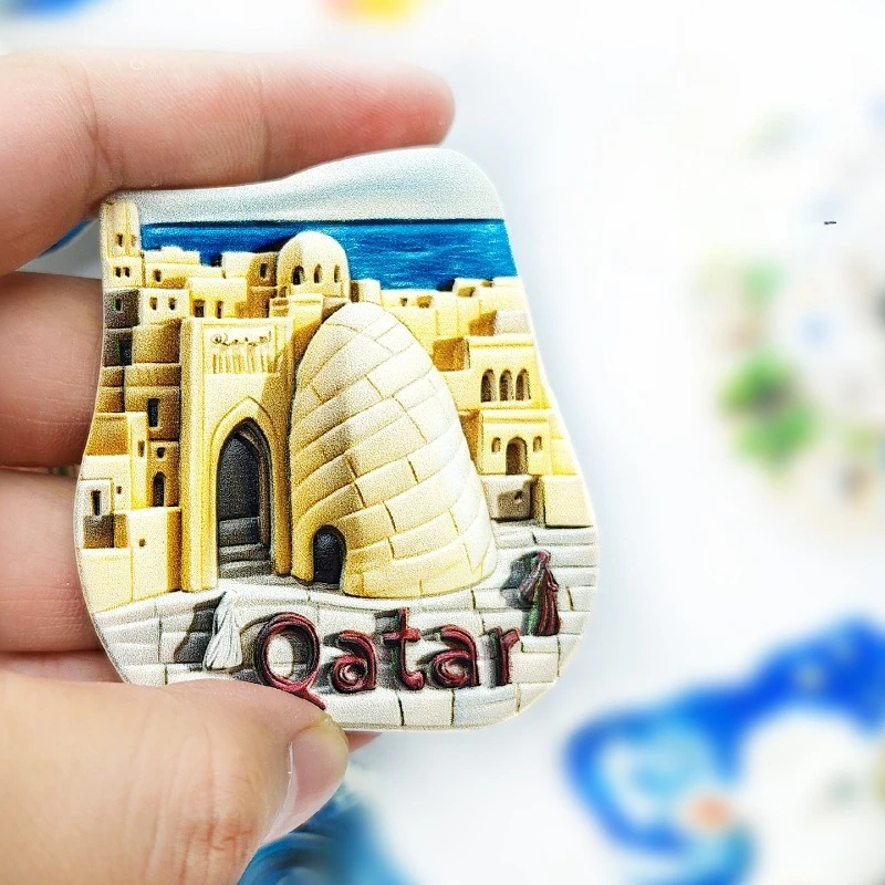 Doha Museum Fridge Magnet - 3D Qatar Travel Souvenir Middle East Cultural Gift Unique Islamic Art Home Decor with Strong Magne