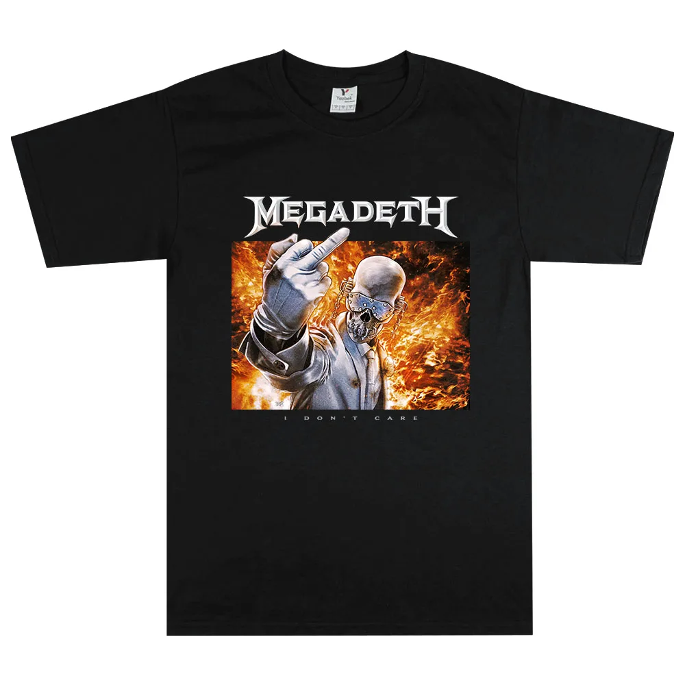 Megadeth I Don't Care Graphic Merch Tees O-neck Summer Short Sleeve Loose T-shirt Unisex Streetwear Hip Hop Heavy Mental Tshirts