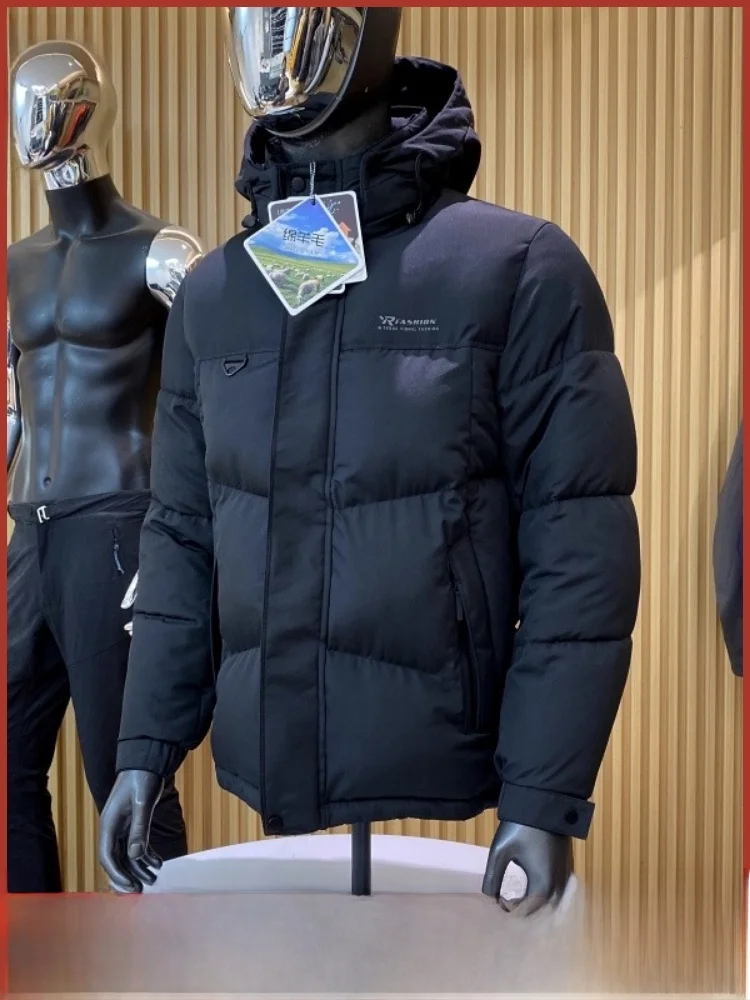 

aphene теплоотражающая шерстяная наполнитель, мужская теплая хлопковая куртка, Новое зимнее поступление, Cany Order, повседневная свободная посадка на молнии, украшенная