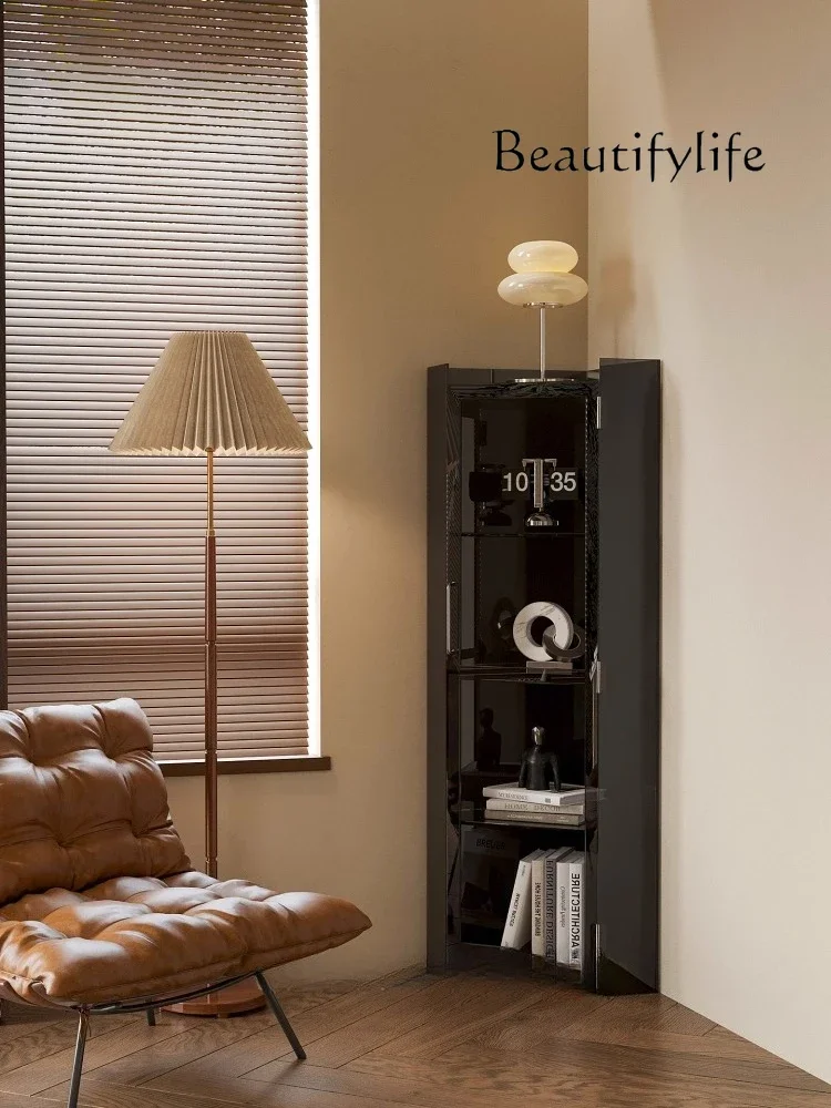 BJ Acrylic Corner Storage Cabinet With Door Triangular Display Cabinet Living Room Corner Study Floor-to-ceiling Locker