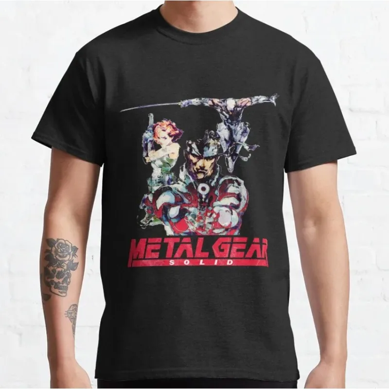 Camiseta lisa de Metal de talla grande para hombre, camiseta estampada de algodón puro 'Snake Big Boss MGSV Foxhound the Phantom Pain Diamond Dogs'