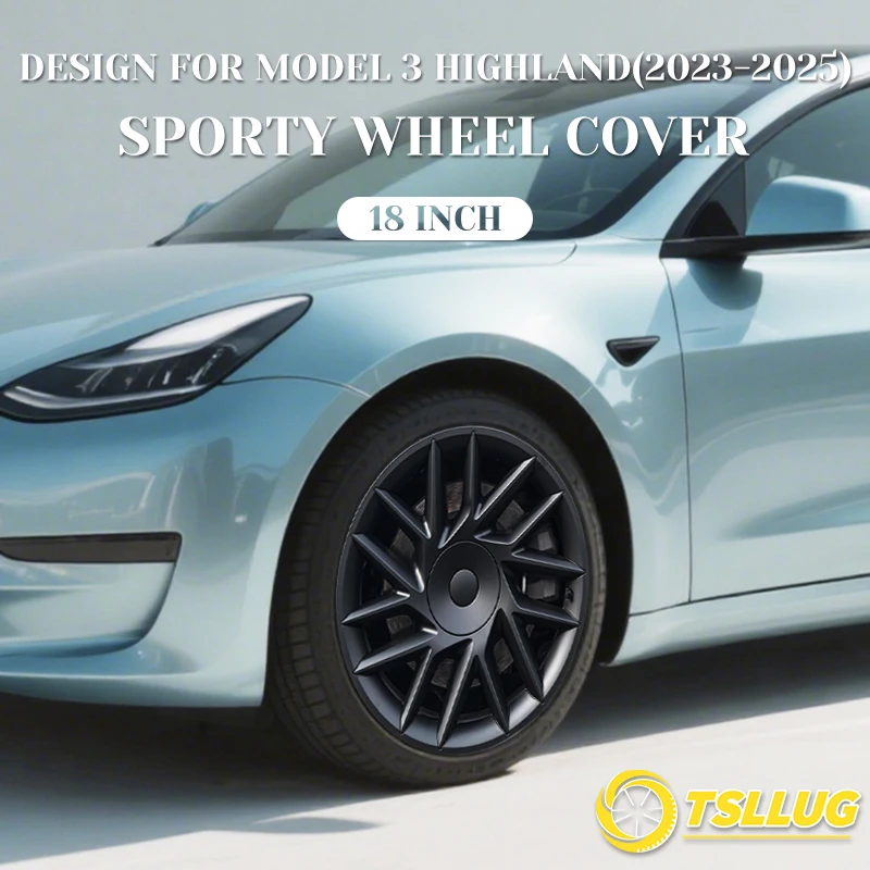 

TSLLUG 4 шт. колпаки ступицы колес для Tesla Model 3 Highland 2023-2025 18-дюймовый 22-й стиль колпаки ступицы колес автомобиля полная обертка края