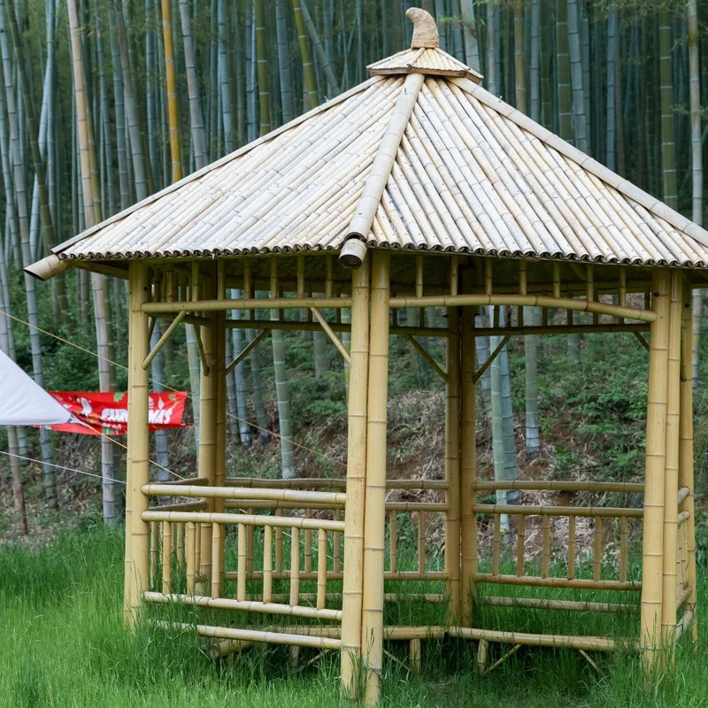 Leisure pavilion, outdoor courtyard solid wood Chinese pavilion