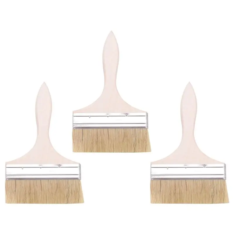 ELEG-3X 220X135mm Wide Bristle Hair Wooden Handle Paint Brush Wall Painting Tool