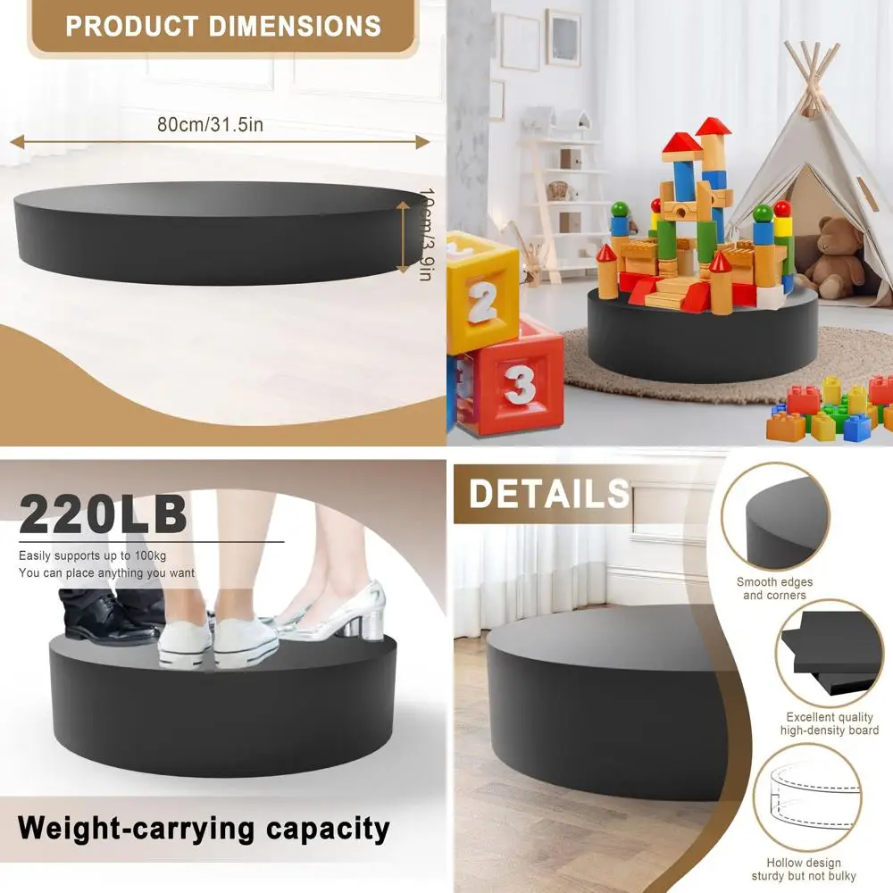 

Black Round Pedestal Stand for Party and Wedding Decorations, 31.5x3.9 inches