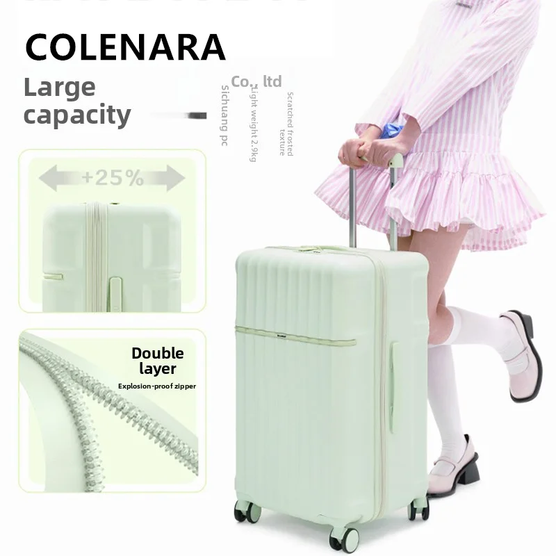 COLENARA New Suitcase ABS+PC Boarding Box 20“24”26 Inch Large Capacity Trolley Case Family Travel Essentials Cabin Luggage