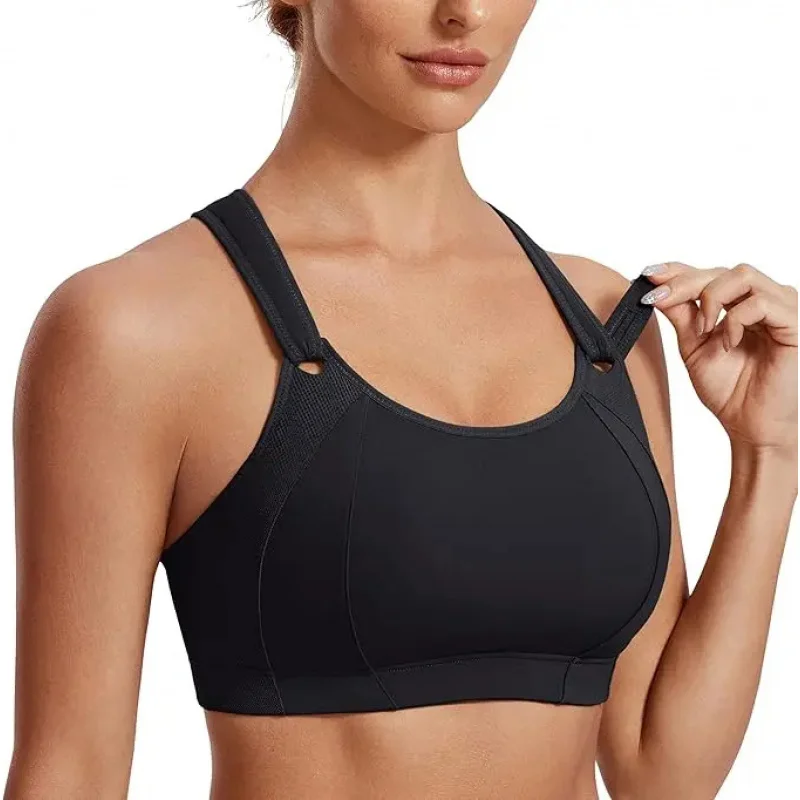 

Women Sports Bra Front Adjustable High Impact Support Padded Wireless Racerback Plus Size Running Bra SYROKAN Underwear Yoga