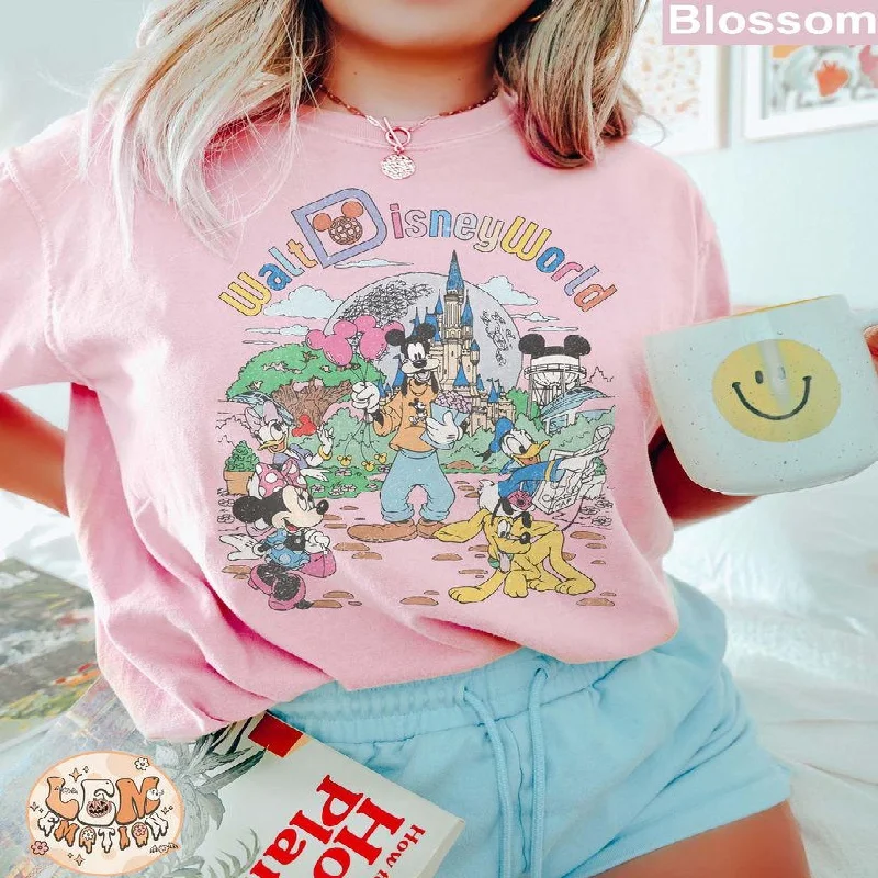 

2025-26 Summer Fashion Mickey T-shirt Y2k Minnie Mouse Hat Printed 100% cotton printed T-shirt Women's Loose Disney T-shirt
