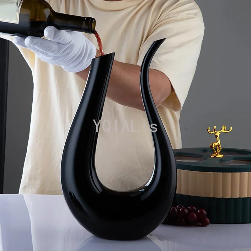 4 Colors 1000-1500ml Creative Fashion Wine Decanter Amber Color Abstract Black Swan Wine Pot Family Bar Gift Red Wine Tools