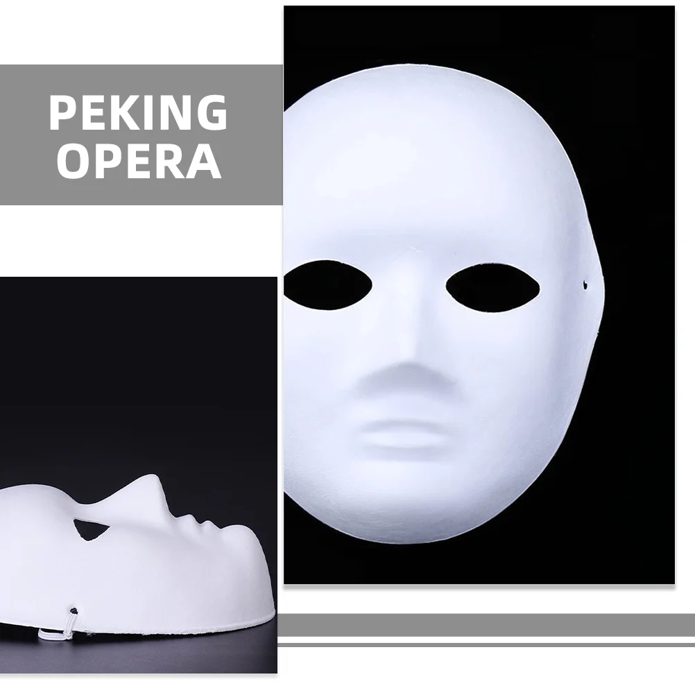 Masque d'opéra de Pékin pour hommes et femmes, artisanat blanc pour enfants, maquillage complet, cosplay de fête à peindre, olympiques d'Halloween, 8 pièces