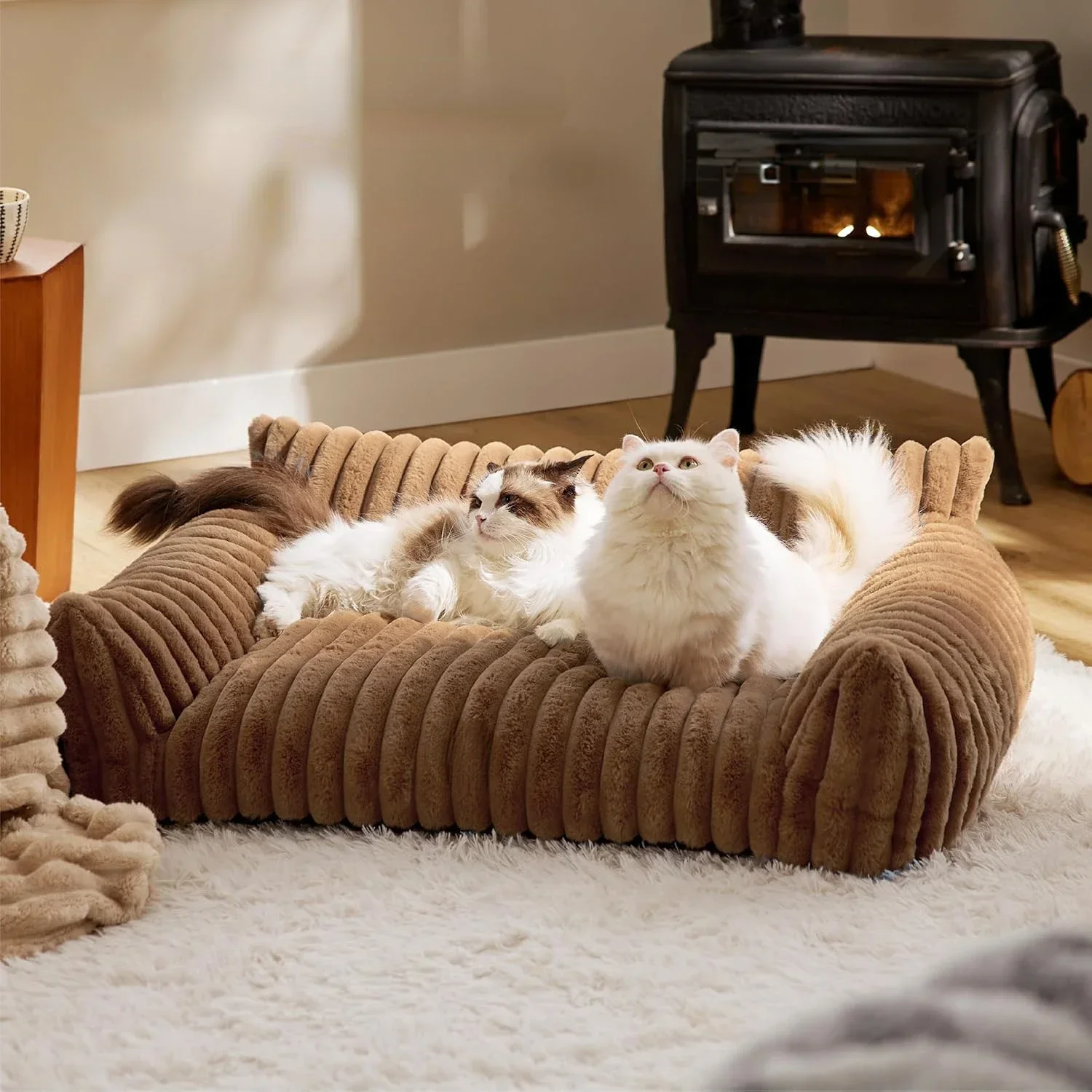 Luxury Cat Bed Sofa Winter Warm Cat Nest Pet Bed for Small Medium Dogs Cats Comfortable Plush Puppy Bed Pet Supplies Winter Sofa