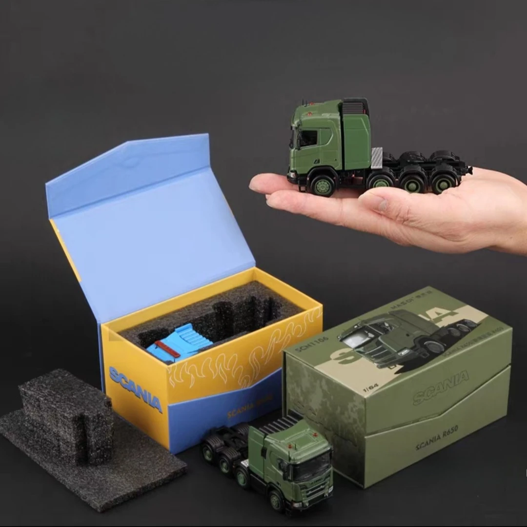 

MASDI Scania Truck Cab, литая под давлением модель автомобиля, съемные маленькие аксессуары, коллекционная игрушка, дисплей, декоративный предмет, праздничный подарок
