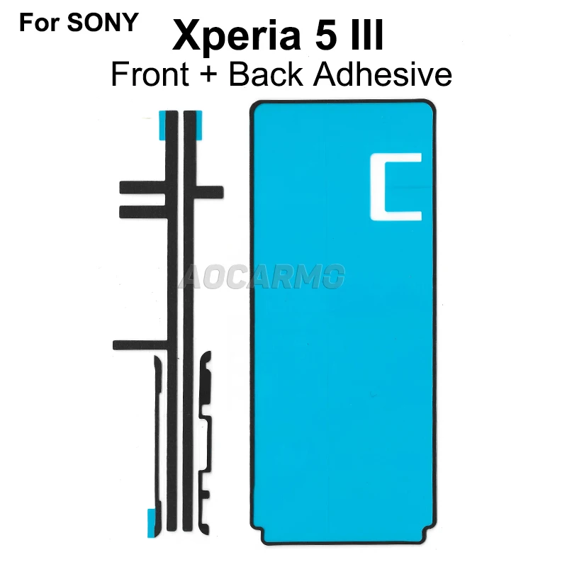 Aocarmo For SONY Xperia 5 III Full Set Adhesive X5iii XQ-BQ52 BQ72 Front LCD Rear Back Cover Sticker Battery Mic Earpiece Glue