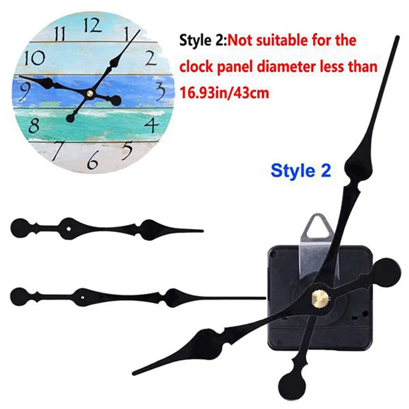 2 Pcs 16Mm Quartz DIY Wall Clock Motor Kit Movement Mechanism Big Spade Clock Parts Repair Replacement Movement-AT64