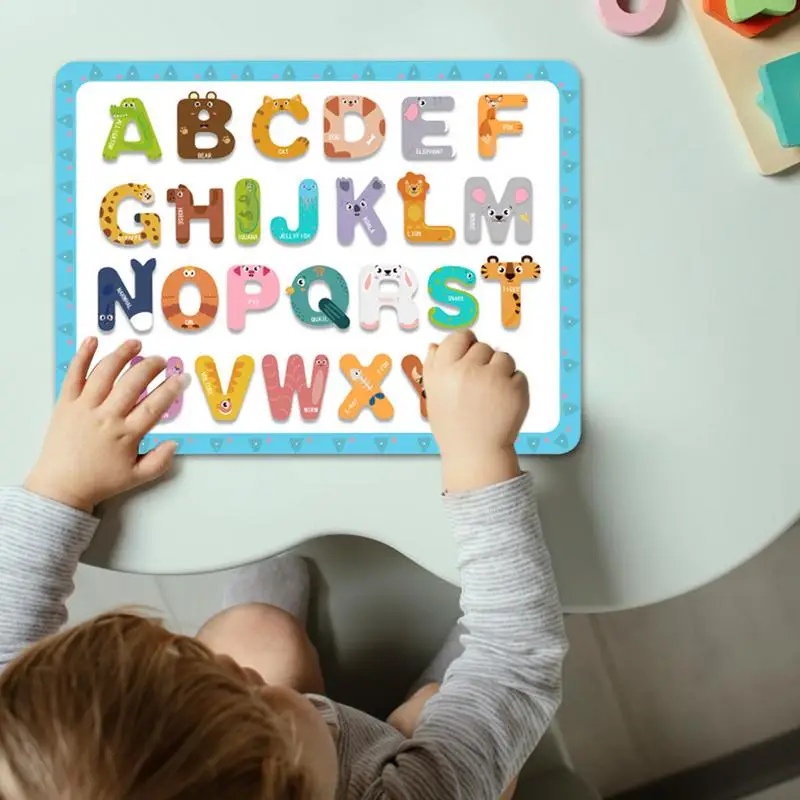 Tableau de lettres magnétiques avec aimants de l'alphabet, jouet coloré, jeux de dos pour enfants, orthographe et apprentissage, jouet alth