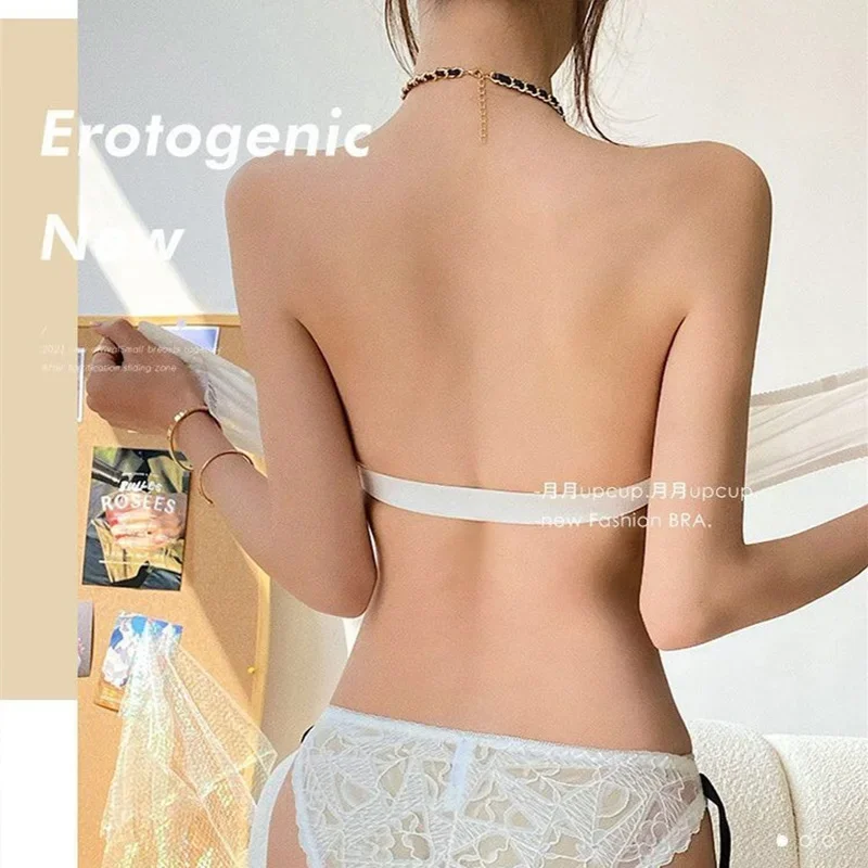 Ensemble Femme 2 Pièces Push Up Bras and Panty Set for Women Sexy Embroidery Lingerie Set White Lace Bra Ropa Interior Femenina