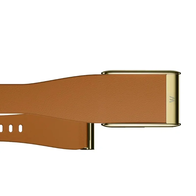 Luxury Leather Texture Strap With Metal Decor Cover Pin Buckle Replacement Band For Whoop 5.0 / 5.0 MG Comfort Fitness Tracker W