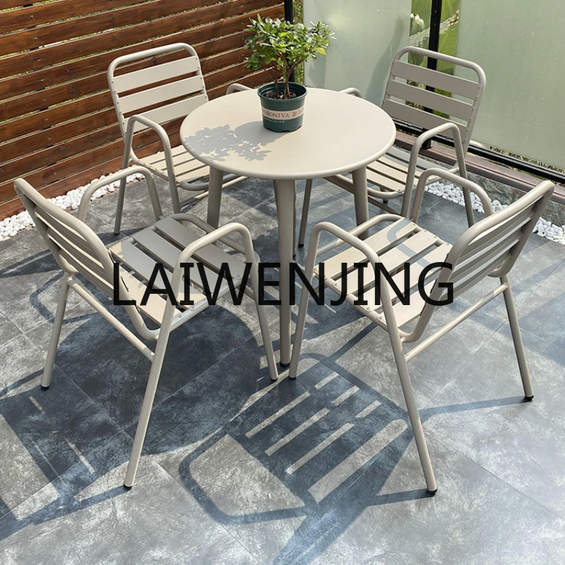 

RWJ Outdoor Leisure Courtyard All Aluminum Alloy Villa Garden Table and Chair Combination