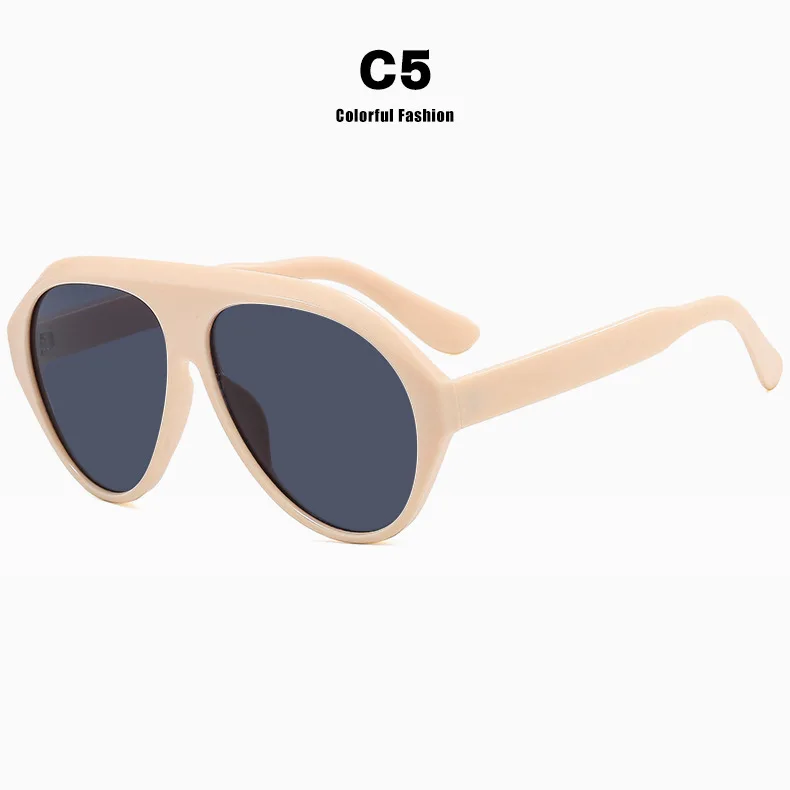 Übergroße Pilot Sonnenbrille Frau Luxus Marke Vintage Ein Stück Sonnenbrille Für Dame Beliebte Großen Rahmen Shades Brillen UV400 – Detail 12