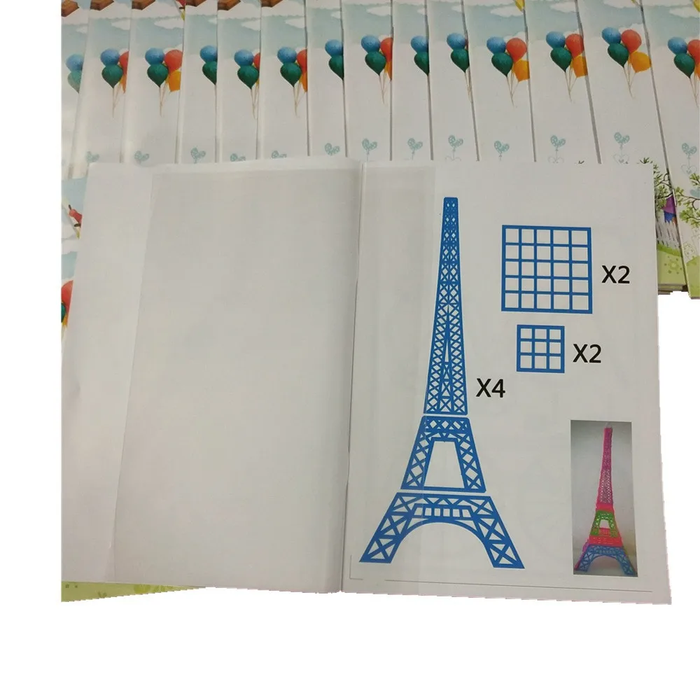 New 3D Pen Drawing Book Suitable for Children 3D Printing Pen Reusable 40 Patterns Transparent Board Painting Graffiti Template