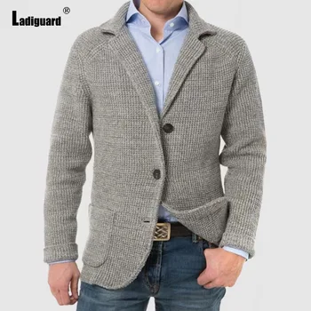 2024 Autunno Nuovo Maglioni di Lavoro A Maglia Cappotti Caldi Invernali Cardigan Top Basic da Uomo Plus Size 5xl Mens Vintage Pocket Design Maglione